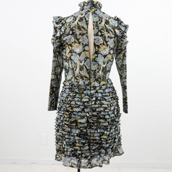 Robert Rodriguez 2 Silk Cotton Print Ruffle Dress - Picture 10 of 14
